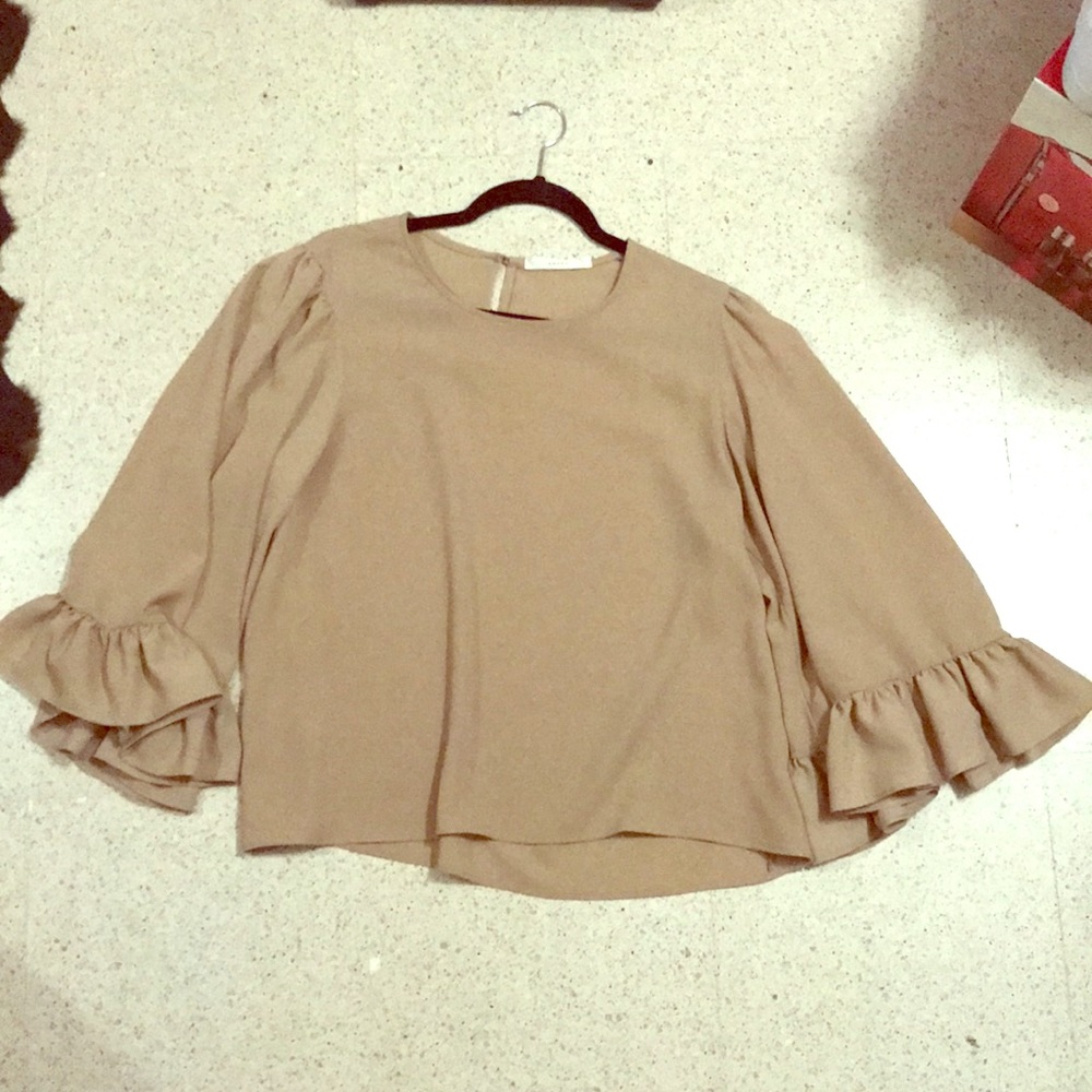 Warm Taupe Unique Blouse